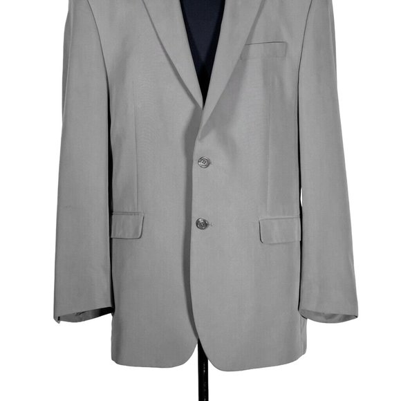 Chaps Ralph Lauren Mens Blazer Gray 2 Button Lined Suit Jacket Sport Coat 42L - Picture 6 of 8